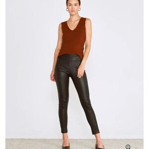 Off track OT Leggings Black Leather offtrack size xs made in USA‎ quiet luxury